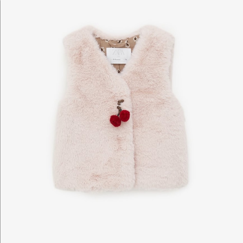 NWT ZARA babygirl fur vest